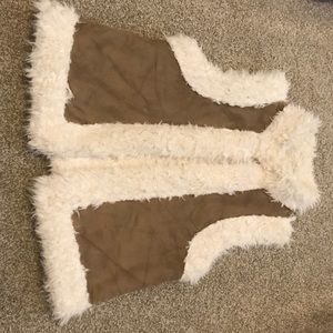 EUC faux fur and suede vest